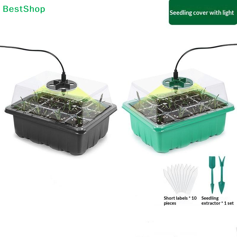 Humidity Dome Kit - 6/12-cel zaaitray voor thuisgebruik met groeilamp,