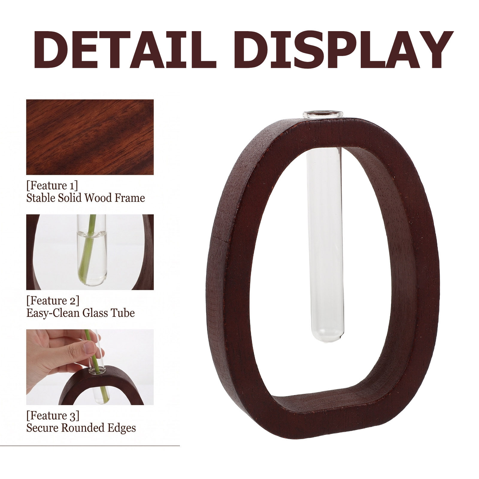Houten frame glazen vaas, rust - Propagation Station Vase recensie en prijs